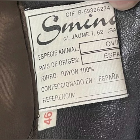 Peleteria Vintage Sheepskin Brown‎ Leather Coat Fur Collar Womens Size 46/14 - Picture 12 of 13